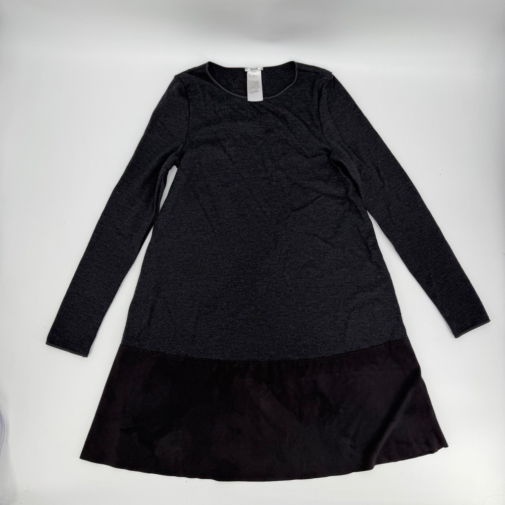 Wolford Virgin Wool Long Sleeve Shift Dress Charcoal Grey Black Size S 530644M